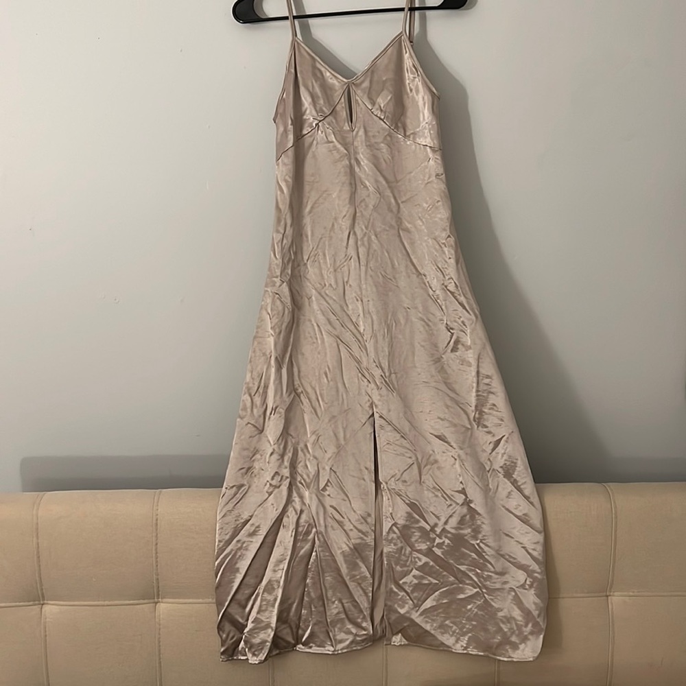 Glamorous, champagne satin midi dress